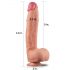 Lovetoy Nature Cock - dvigubas realistiškas dildo - 30cm (natūrali spalva)