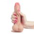 Lovetoy Realistiškas dvigubo sluoksnio dildo su siurbtuku - 18cm (natūralus)