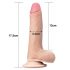 Lovetoy Realistiškas dvigubo sluoksnio dildo su siurbtuku - 18cm (natūralus)