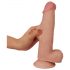 Lovetoy Sliding-Skin - dvigubo sluoksnio siurbtuku dildo - 21cm (natūralus)