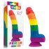 Lovetoy Prider - tikroviškas skystas silikoninis dildo - 19cm (vaivorykštinis)