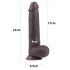 Lovetoy Sliding-Skin - dvigubo sluoksnio su siurbtuku dildo - 23 cm (rudas)