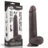 Lovetoy Sliding-Skin - dvigubo sluoksnio su siurbtuku dildo - 23 cm (rudas)