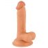 Mr. Rude - tikru prisisiurbiančiu sėklidžiu dildo - 17 cm (natūralus)