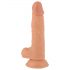 Ponaitis Rude - su siurbtuku, su sėklidėmis dildo - 19 cm (natūralus)