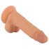 Ponaitis Rude - su siurbtuku, su sėklidėmis dildo - 19 cm (natūralus)