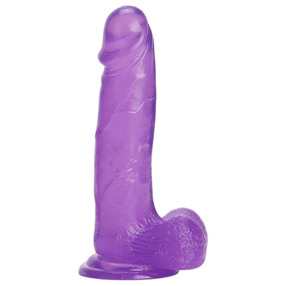 Tracy's Dog Jelly 8 - siurbtukas tvirtas dildo su sėklidėmis (purpurinis)