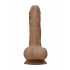 RealRock Dong 8 - tikroviškas, su sėklidėmis dildo (20cm) - tamsus natūralus.