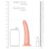 RealRock Slim - su tvirtinimo padu, realistinis dildo - 15,5 cm (natūralus)