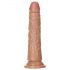 RealRock Slim - tvirta prisiurbiamoji realistiška dildo 15,5cm (tamsi natūrali)