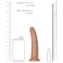 RealRock Slim - tvirta prisiurbiamoji realistiška dildo 15,5cm (tamsi natūrali)