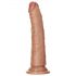 RealRock Slim - tvirta prisiurbiamoji realistiška dildo 15,5cm (tamsi natūrali)