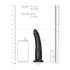 RealRock Slim - su tvirta siurbtuku, realistinis dildo - 15,5 cm (juodas)