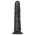 RealRock Slim - su tvirta siurbtuku, realistinis dildo - 15,5 cm (juodas)