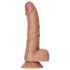 RealRock - tvirtinamas, su sėklidėmis realistiškas dildo - 15,5 cm (tamsiai natūralus)