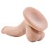 Dr. Skin 4 - prilimpantis, su sėklidėmis realistiškas dildo - natūralus (12 cm)