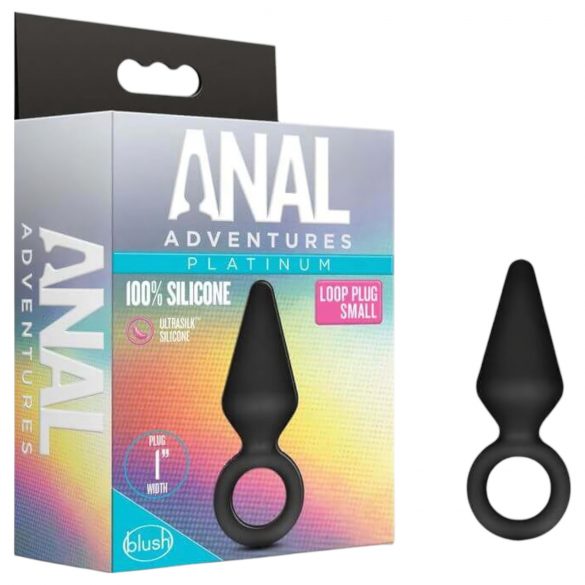 Anal Adventures Platinum S - analinis kaištis (juodas) - mažas