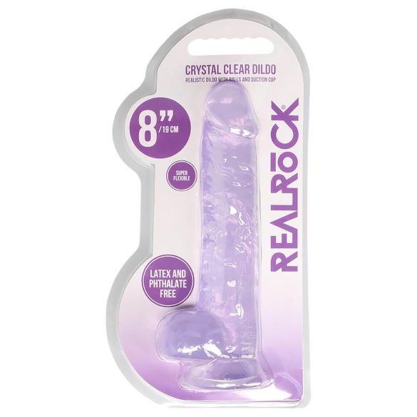 REALROCK - permatomas realistiškas dildo - violetinis (19cm)