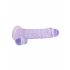 REALROCK - permatomas realistiškas dildo - violetinis (19cm)