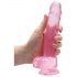 REALROCK - permatomas tikroviškas dildo - rožinis (19cm)