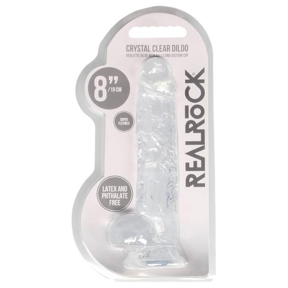 REALROCK - permatomas realistinis dildo - skaidrus (19cm)