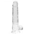 REALROCK - permatomas realistinis dildo - skaidrus (19cm)