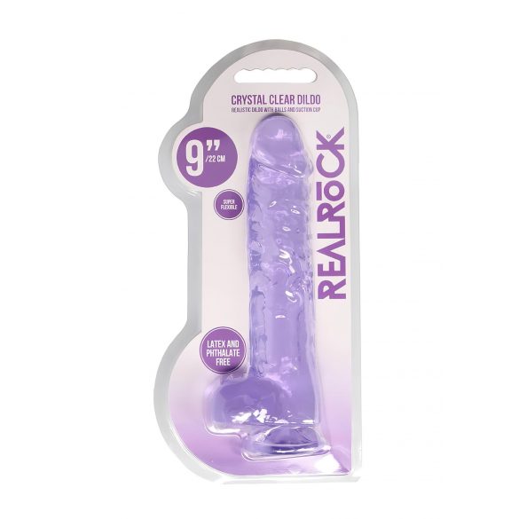 REALROCK - permatomas realistiškas dildo - violetinis (22 cm)