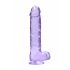 REALROCK - permatomas realistiškas dildo - violetinis (22 cm)