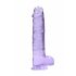 REALROCK - permatomas realistiškas dildo - violetinis (22 cm)