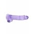 REALROCK - permatomas realistiškas dildo - violetinis (22 cm)