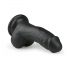 Easytoys - juoda dildo su tapukais ir sėklidėmis (15 cm)