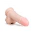 Easytoys - prilipdanti dildo su sėklidėmis (17,5cm) - natūralus