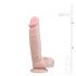 Easytoys - pritvirtinamas dildo su sėklidėmis (22,5 cm) - natūralus