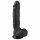 Easytoys - juodasis dildo su siurbtuku ir sėklidėmis (22,5cm)