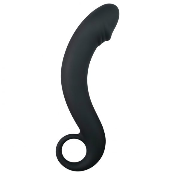 EasyToys Išlenktas Analinis Dildo - silikoninis (juodas)