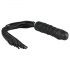 Easytoys Flogger - botagas ir silikoninis dildo viename (juodas)