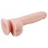 Ponas Dixx 7.6 - siurbtuku pritvirtinamas dildo su sėklidėmis - natūralus (19,5cm)