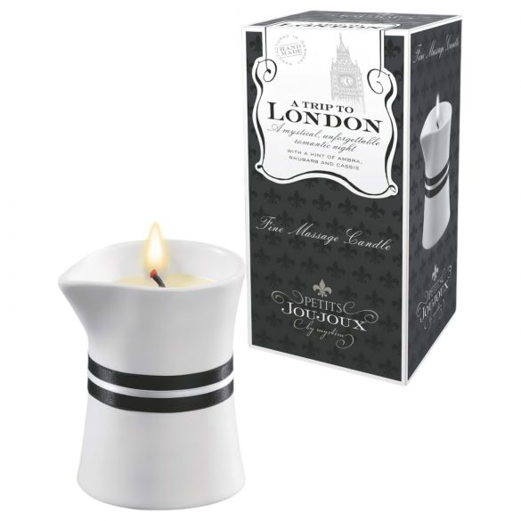 Petits Joujoux London - masažo žvakė - rabarbarų ir ambros (120ml)