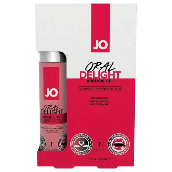 System JO Oral Delight - vėsinantis valgomas lubrikantas - braškių (30ml)