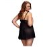 BACI Plius dydis - atviras, taškuotas babydoll - juodas (XL-XXL)